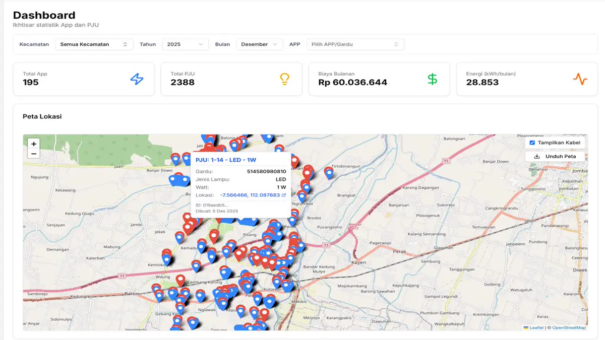 Dishub Nganjuk PJU Management System