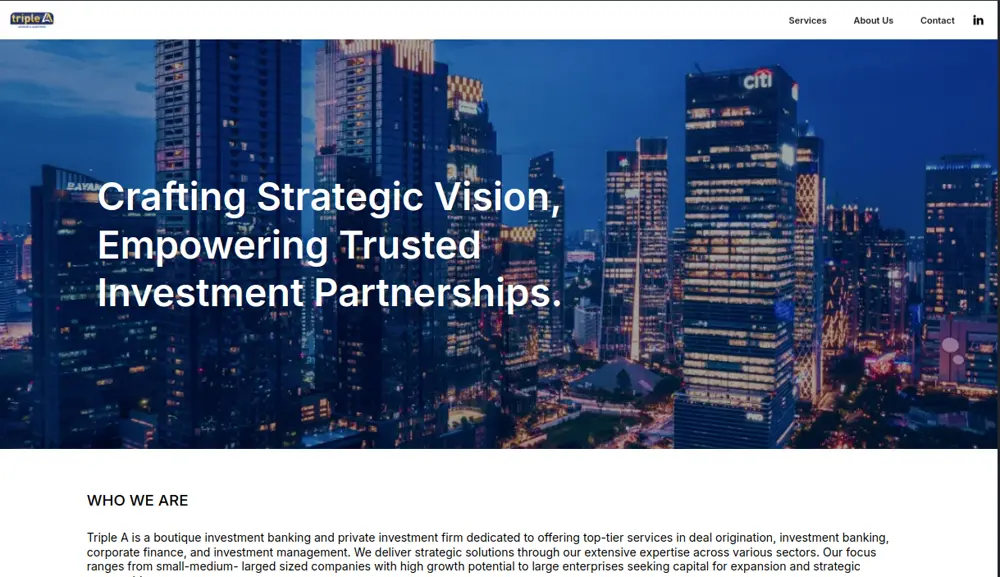 Landing Page for a Financial Agency